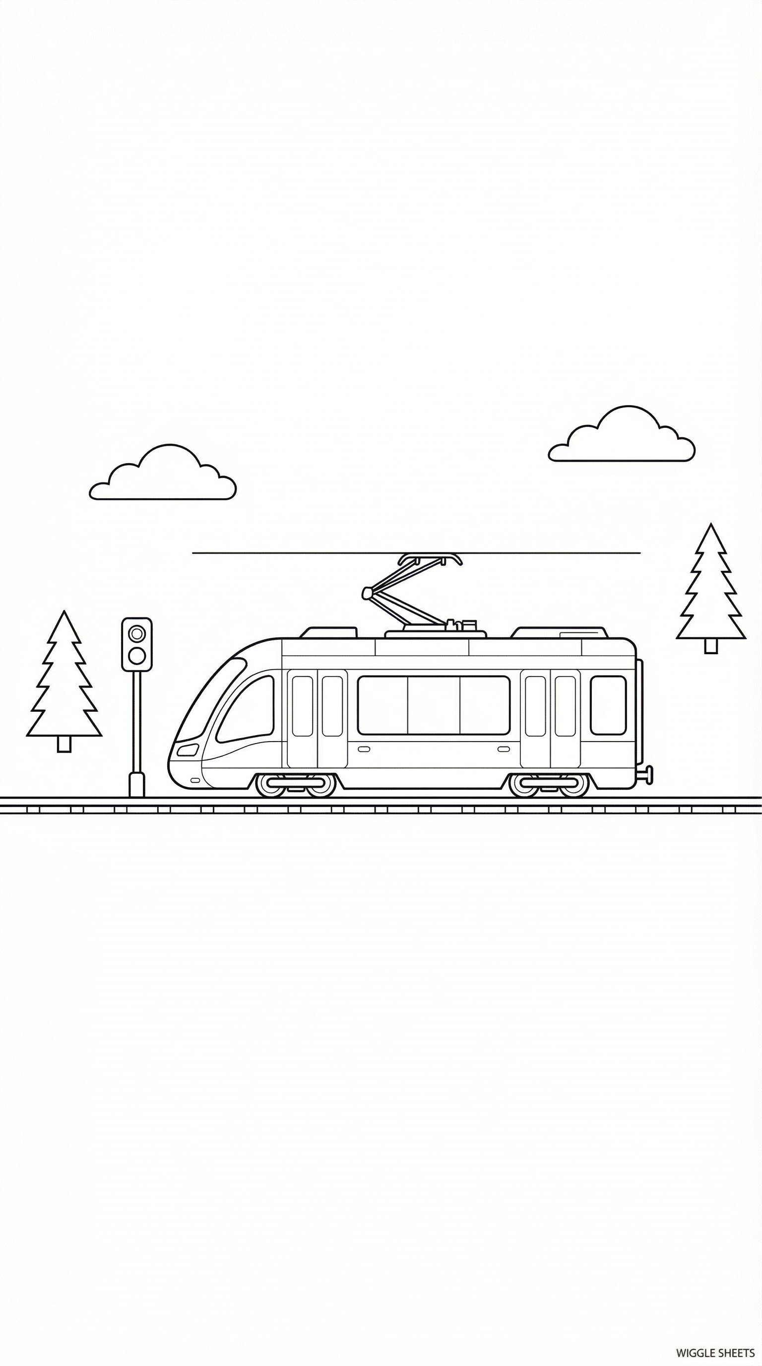 Electric Train Side Coloring Page